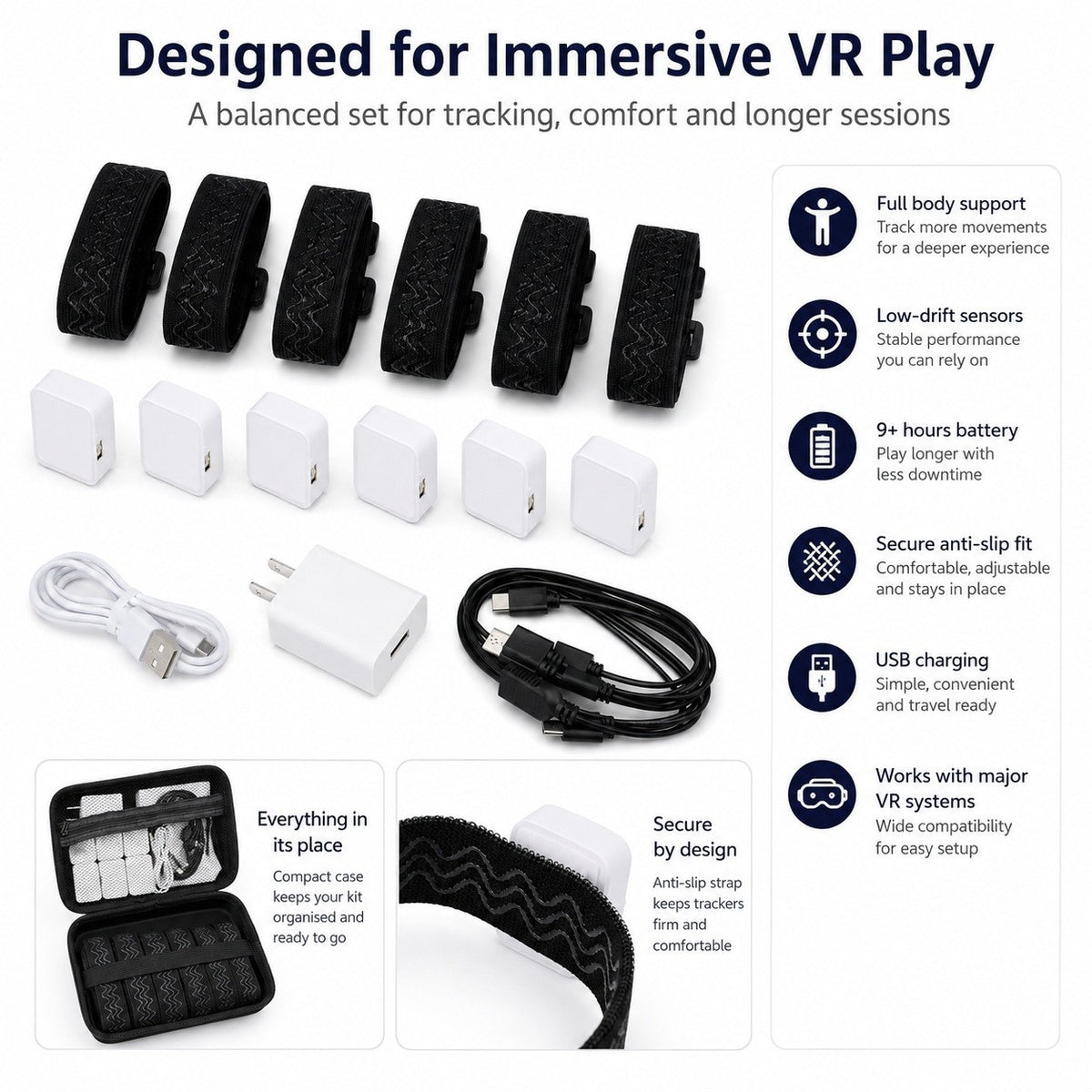 Full Body Tracking Kit with LSM6DSV Sensors – Compatible with SlimeVR