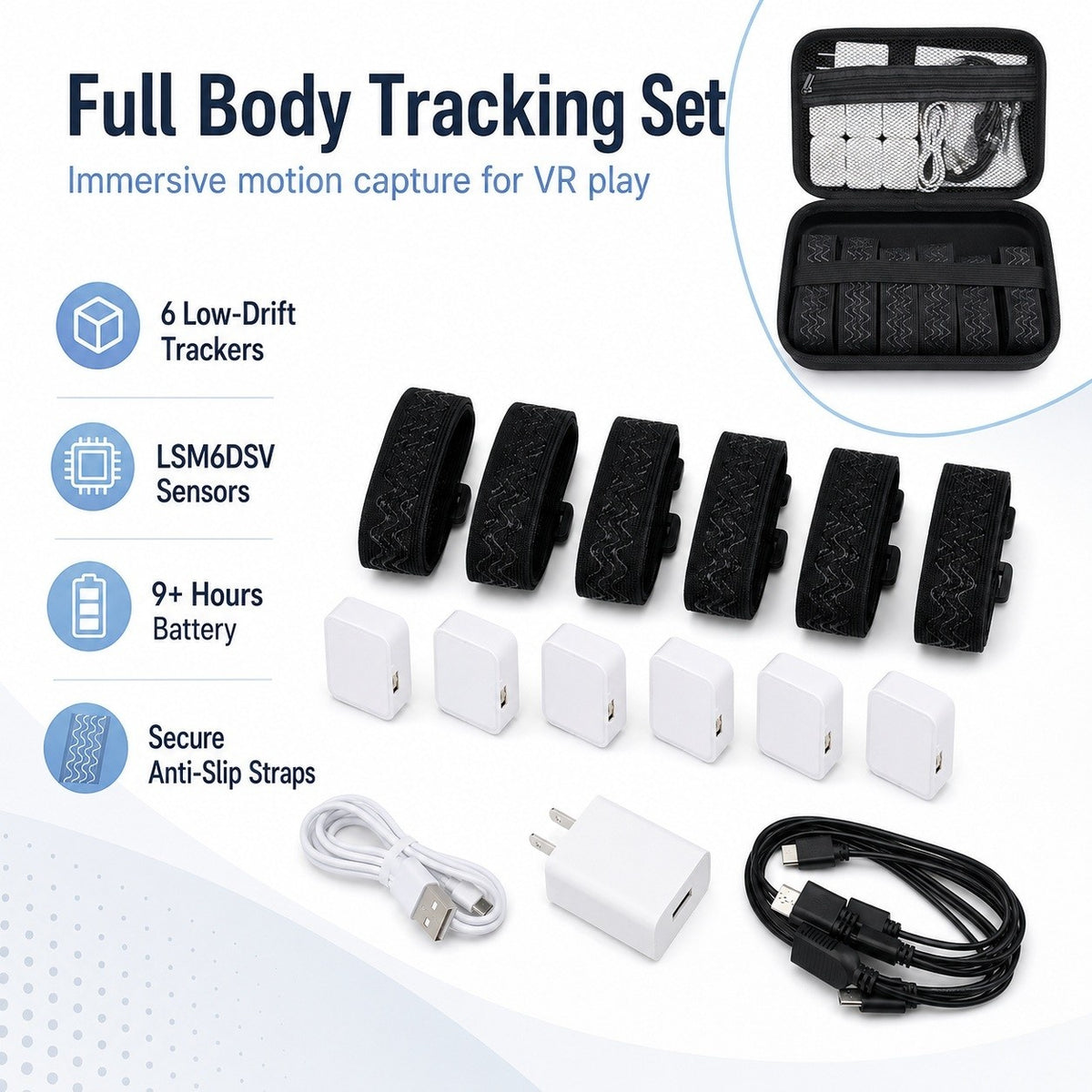 Full Body Tracking Kit with LSM6DSV Sensors – Compatible with SlimeVR